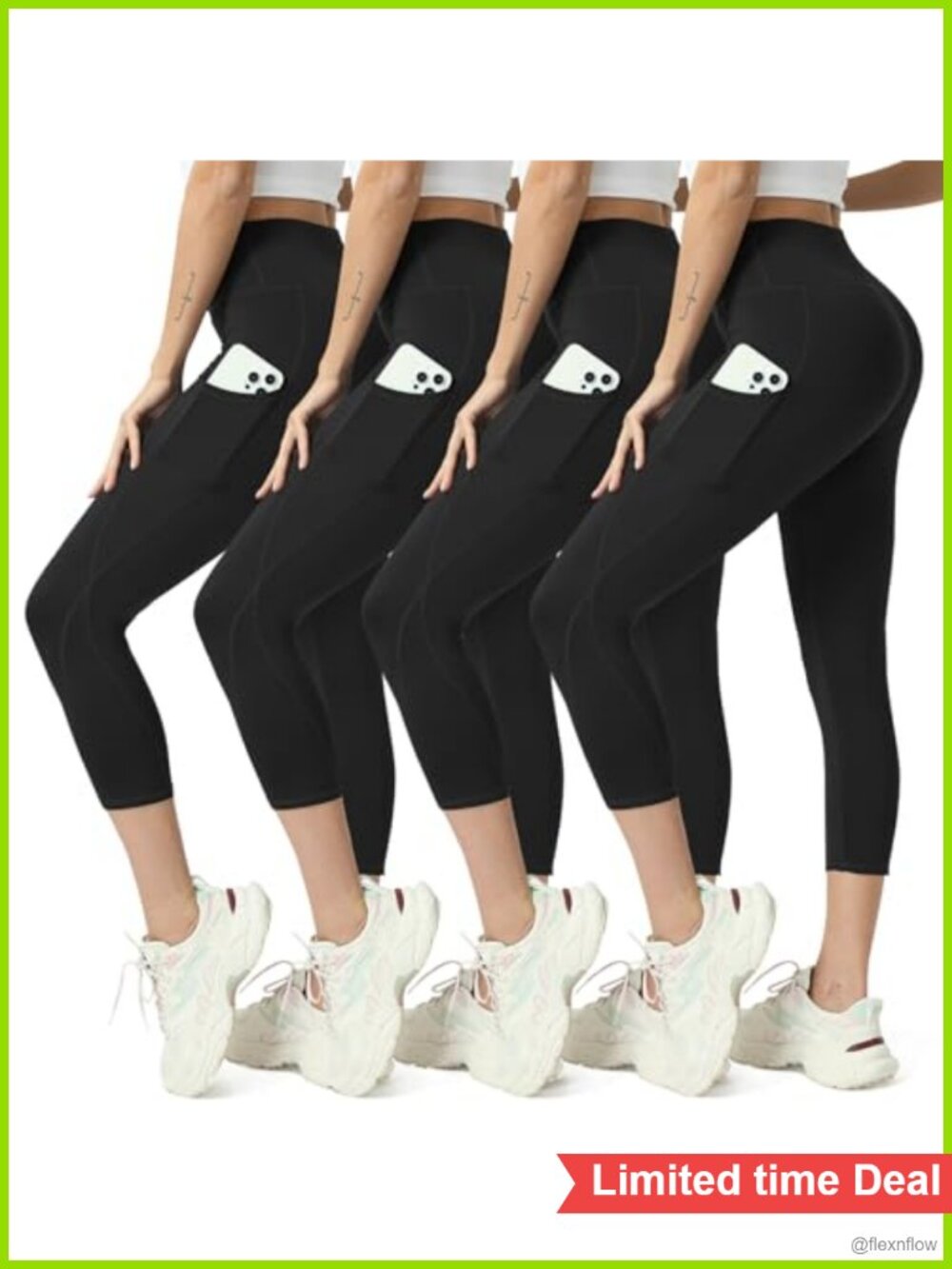 Capri Leggings with Pockets Tummy Control High Rise Yoga Pants